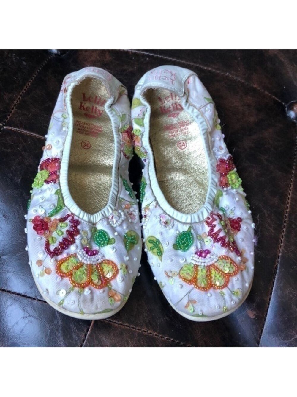 𝅺LELLI Kelly beaded embroidered flats size 34/ 3